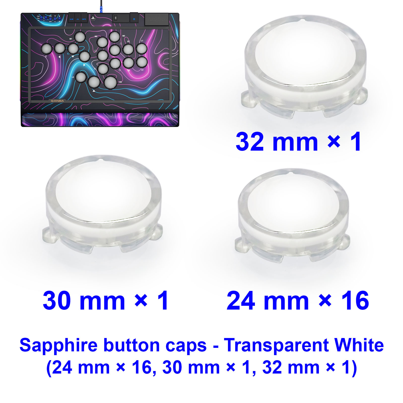 Joystick Arcade Parts - QANBA 사파이어 S1 버튼 캡 아케이드