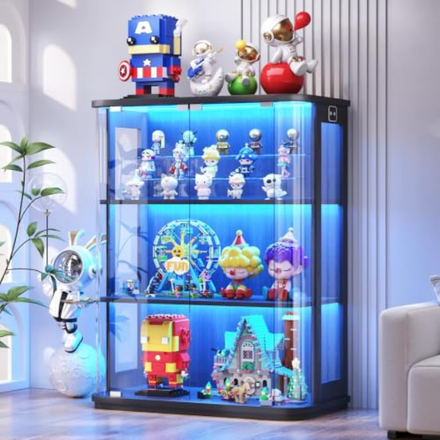 3단 원형 디스플레이 캐비닛(조명 포함), 인체 감지  - Glass Cabinet Display 리뷰 및 가격