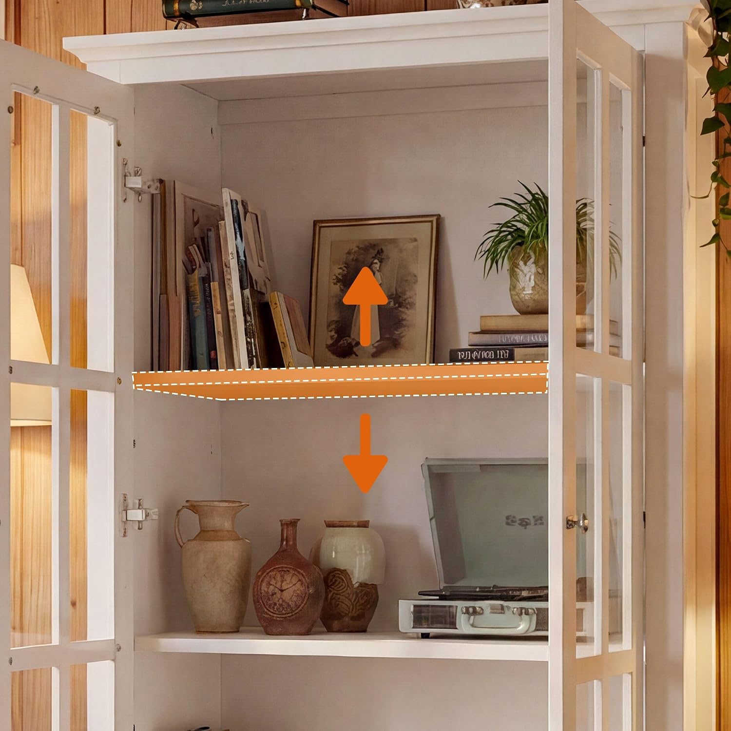 유리문과 서랍이 있는 빈티지 책장, 거실 및 사무실용  - Glass Cabinet Display 리뷰 및 가격