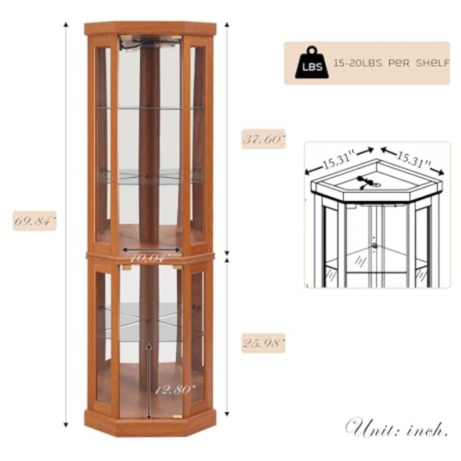 거실 주류 보관용 코너 장식장: 조명이 있는 유리 진열 - Glass Cabinet Display 리뷰 및 가격