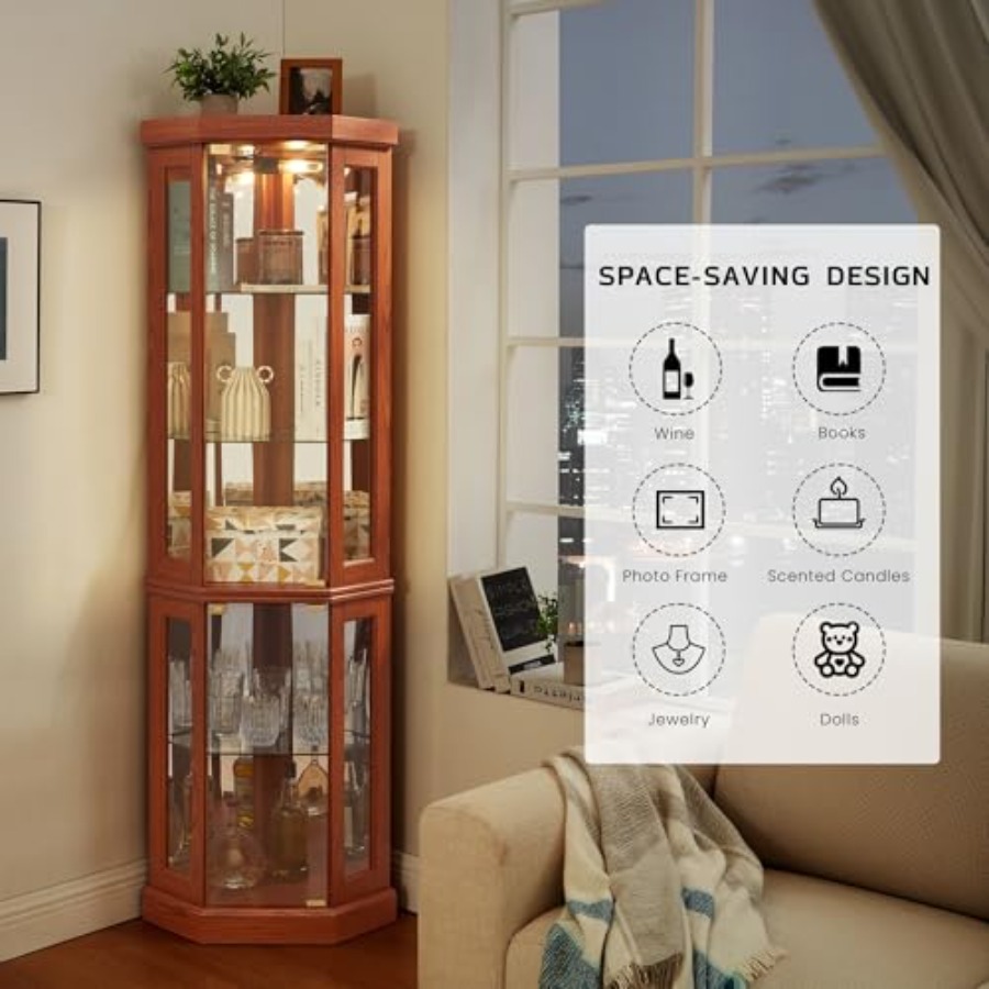 거실 주류 보관용 코너 장식장: 조명이 있는 유리 진열 - Glass Cabinet Display 리뷰 및 가격
