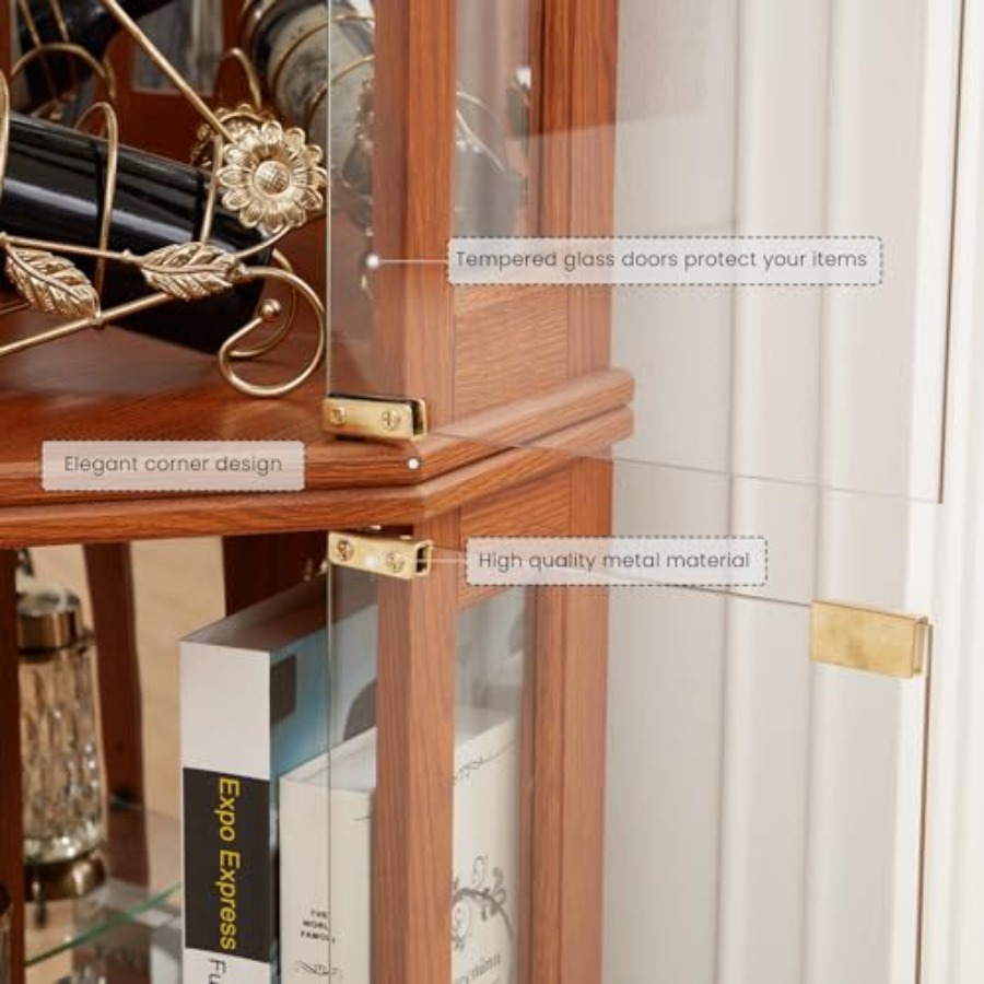 거실 주류 보관용 코너 장식장: 조명이 있는 유리 진열 - Glass Cabinet Display 리뷰 및 가격
