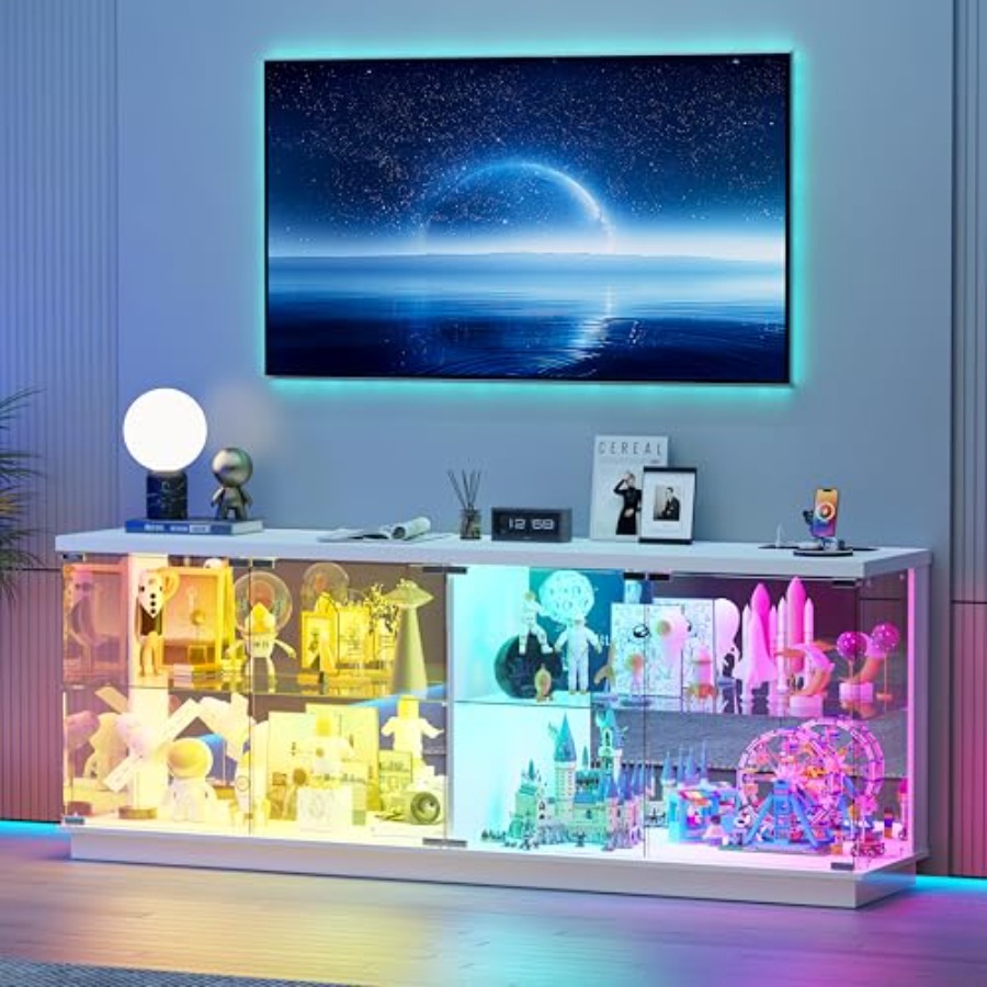 59인치 폭의 대형 디스플레이 캐비닛, 유리문 및 센서 - Glass Cabinet Display 리뷰 및 가격